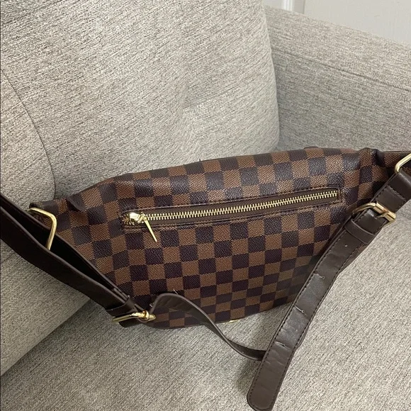 Brown Checkered Bum Bag - Picture 3 of 4